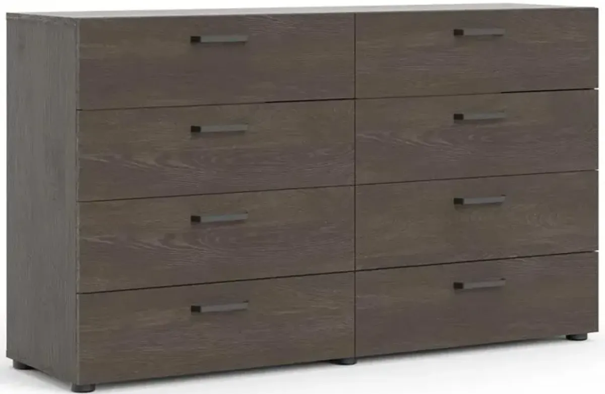 Tvilum Dallas 8 Drawer Double Dresser, Dark Chocolate