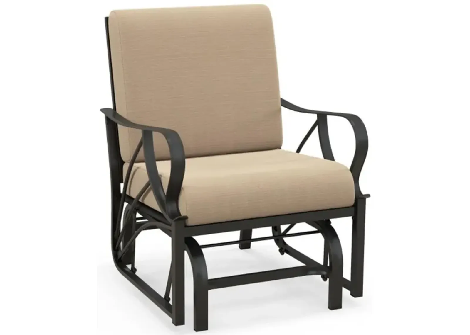 Hivvago Patio Glider Rocking Chair with Thick Cushion and Curved Armrest