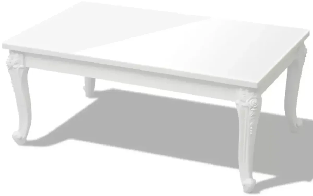 vidaXL Coffee Table 39.4"x23.6"x16.5" High Gloss White