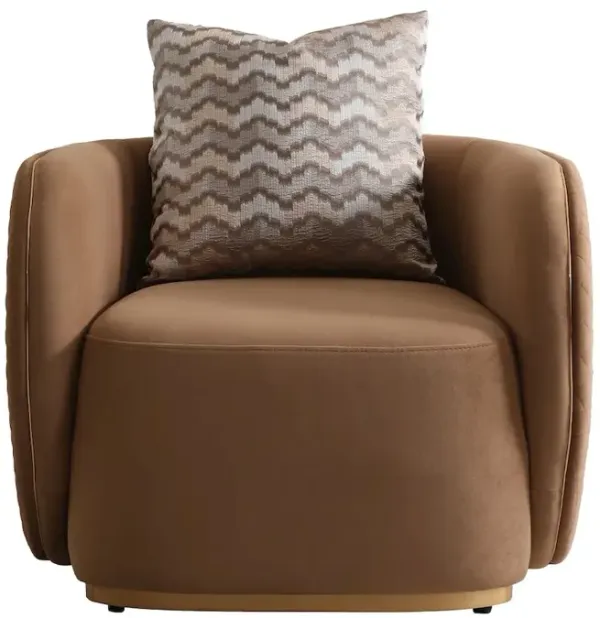 Michael Amini Ariana Velvet Accent Chair - Caramel/Gold