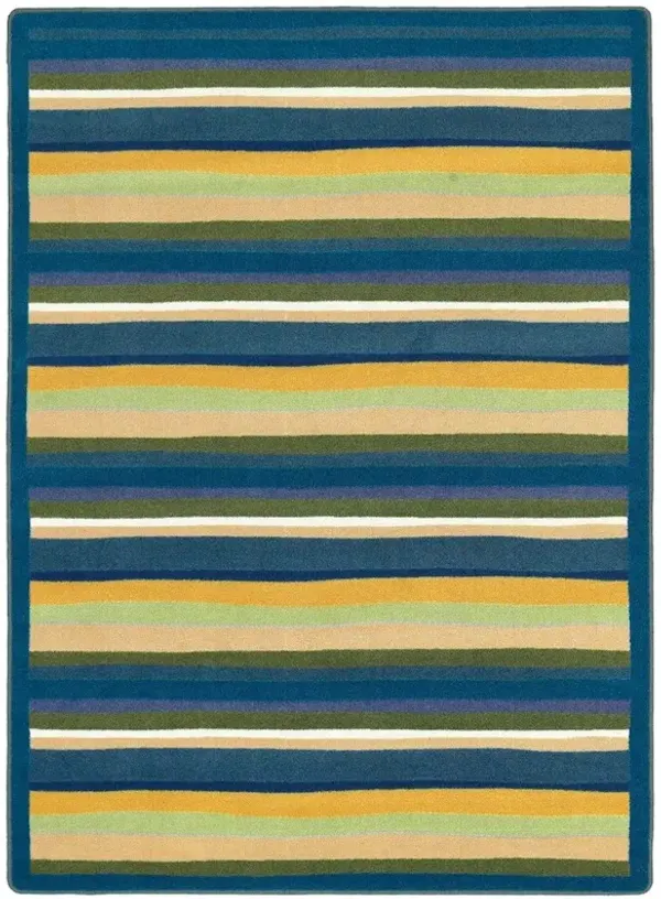Joy Carpets Kid Essentials Yipes Stripes 10'9 x 13'2 Area Rug in Color Soft