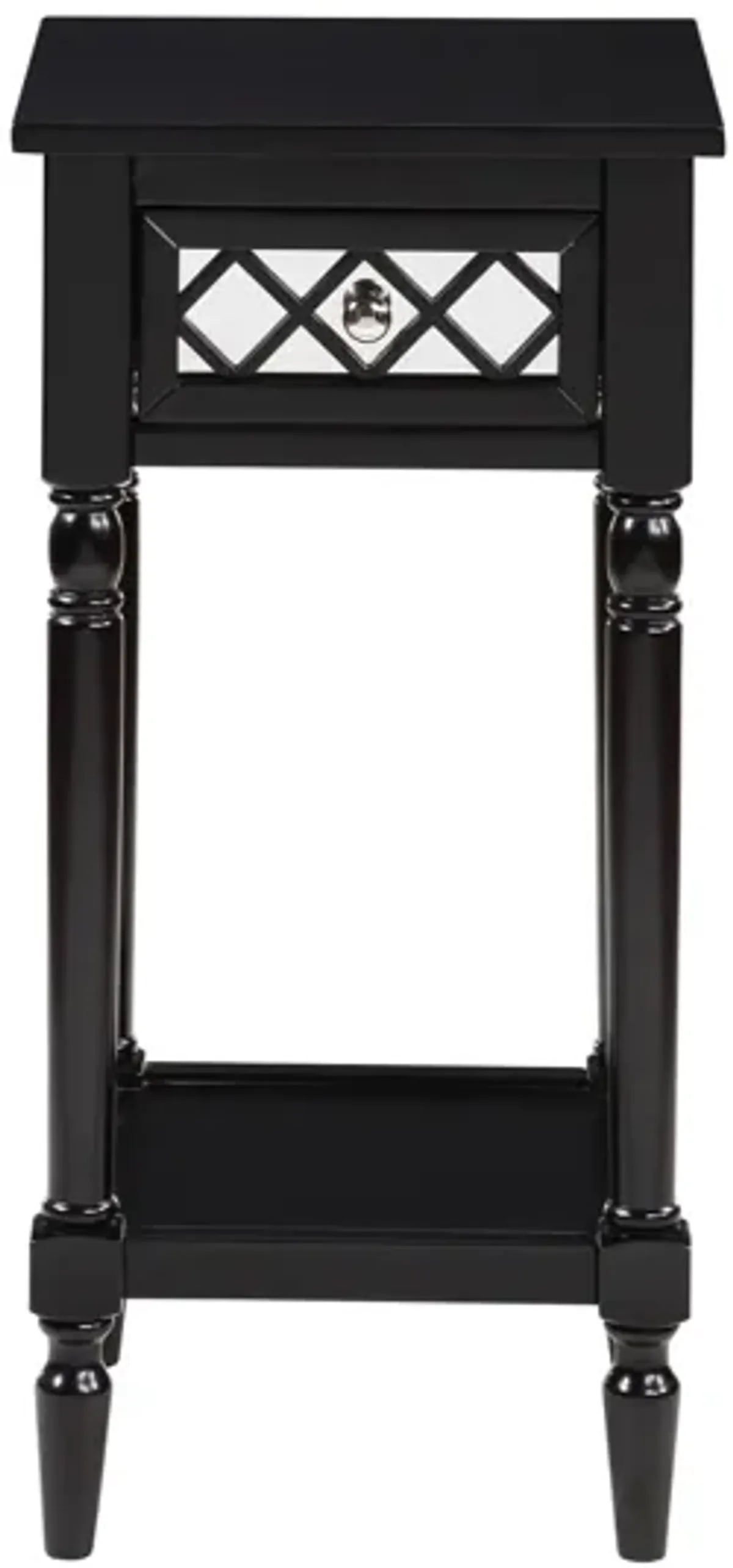 Convenience Concepts French Country Khloe Deluxe 1 Drawer Accent Table with Shelf, Black