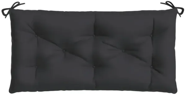 Claire Outdoor Cushion for Bench, Tufted Black Oxford Fabric, 39 Inch - Benzara