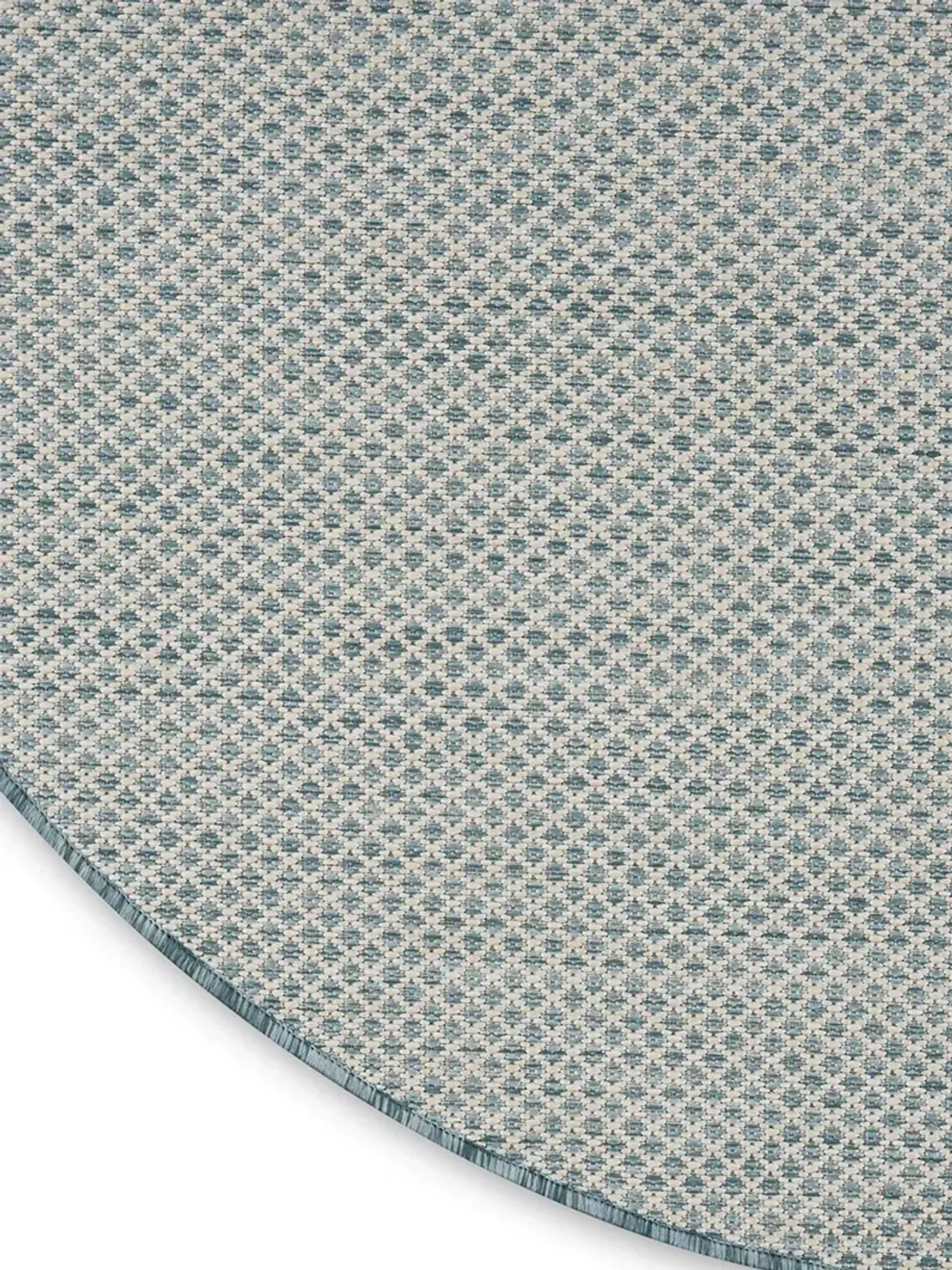Courtyard COU01 Ivory/Aqua 6' x Round Rug