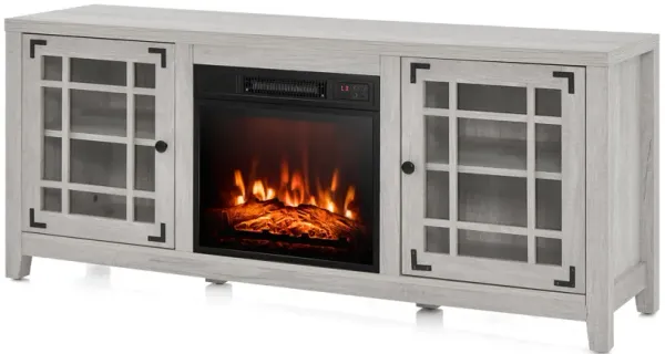 Fireplace TV Stand with Adjustable Shelves for TVs