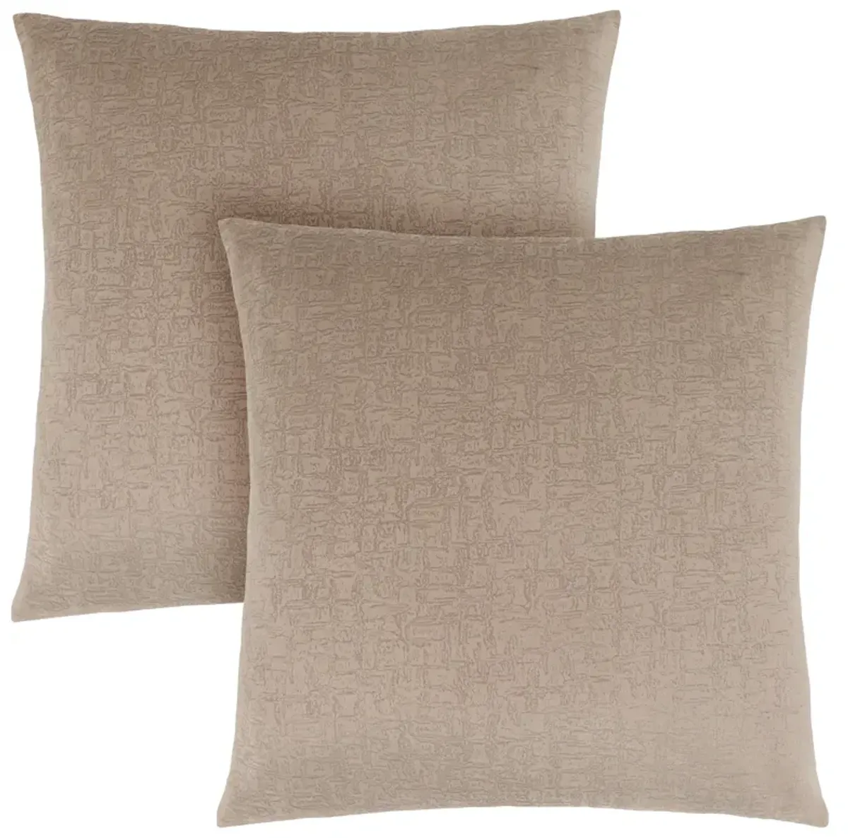 Monarch Specialties I 9271 Pillows, Set Of 2, 18 X 18 Square, Insert Included, Decorative Throw, Accent, Sofa, Couch, Bedroom, Polyester, Hypoallergenic, Beige, Modern