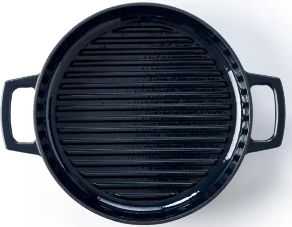 Alva Nori Ceramic Nonstick Griddle Pan 11" Grooved Ridges Pre-Seasoned Round Grill Pan, Scratch Resistant, Stay Cool Handle, Non Toxic, Compatible with All Stovetops, Oven Safe & Induction Safe