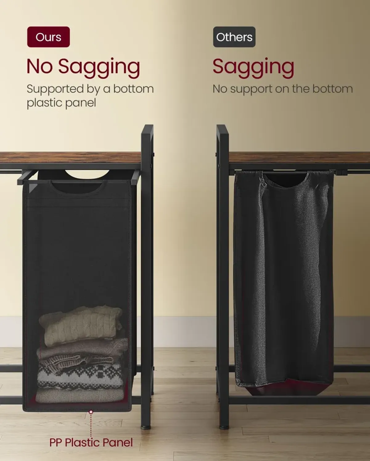 Laundry Hamper with Lid and Durable Construction for Easy Use