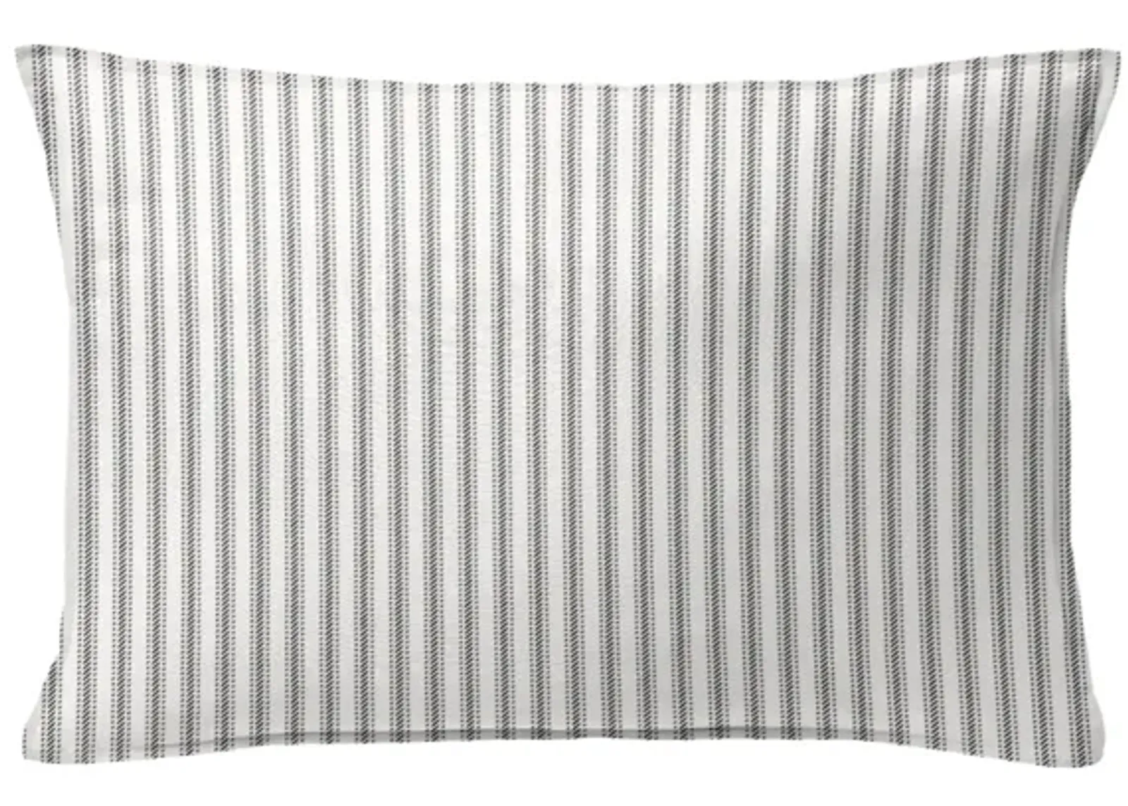 6ix Tailors Fine Linens Cruz Ticking Stripes Gray/Ivory Decorative Throw Pillows