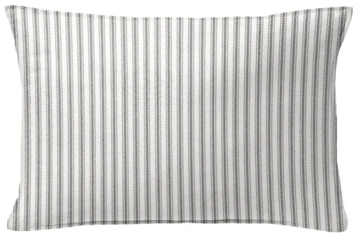 6ix Tailors Fine Linens Cruz Ticking Stripes Gray/Ivory Decorative Throw Pillows