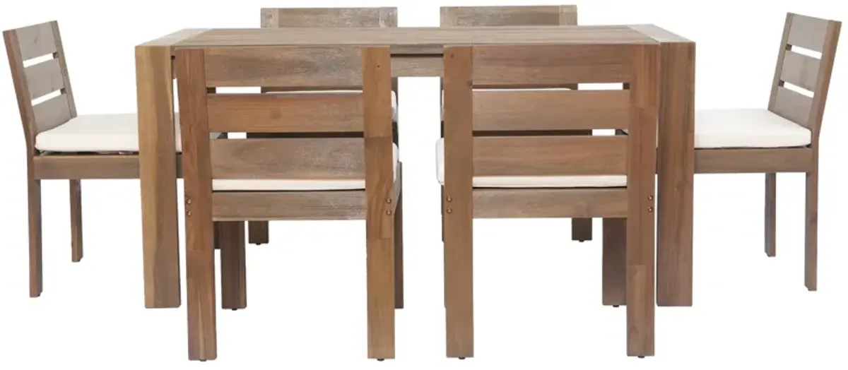 Merax 7 Pieces Outdoor Acacia Wood Dining Set