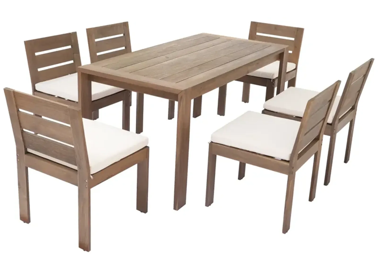 Merax 7 Pieces Outdoor Acacia Wood Dining Set