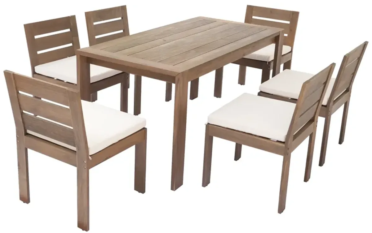 Merax 7 Pieces Outdoor Acacia Wood Dining Set