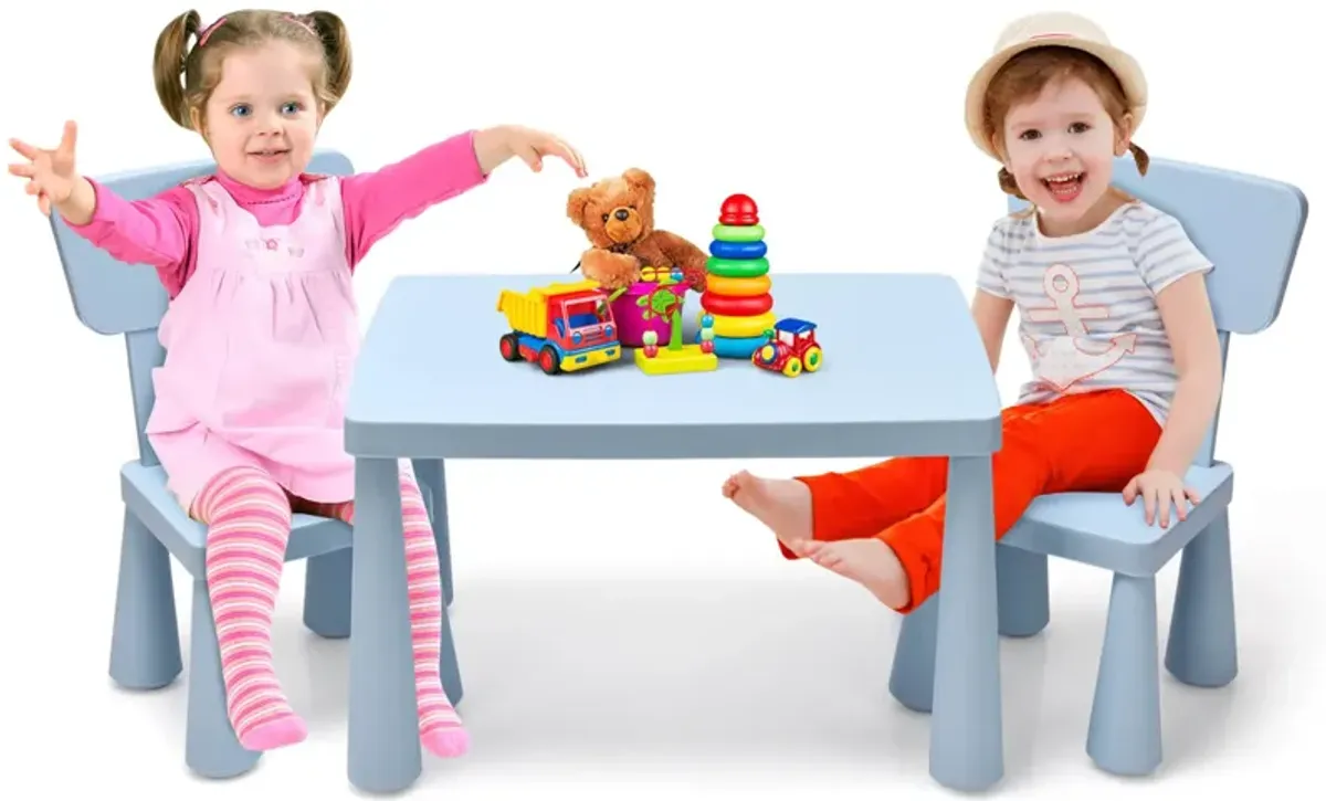 3 Pieces Toddler Multi Activity Play Dining Study Kids Table and Chair Set