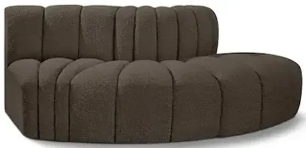 Meridian Furniture Arc Brown Boucle Fabric Modular Sofa