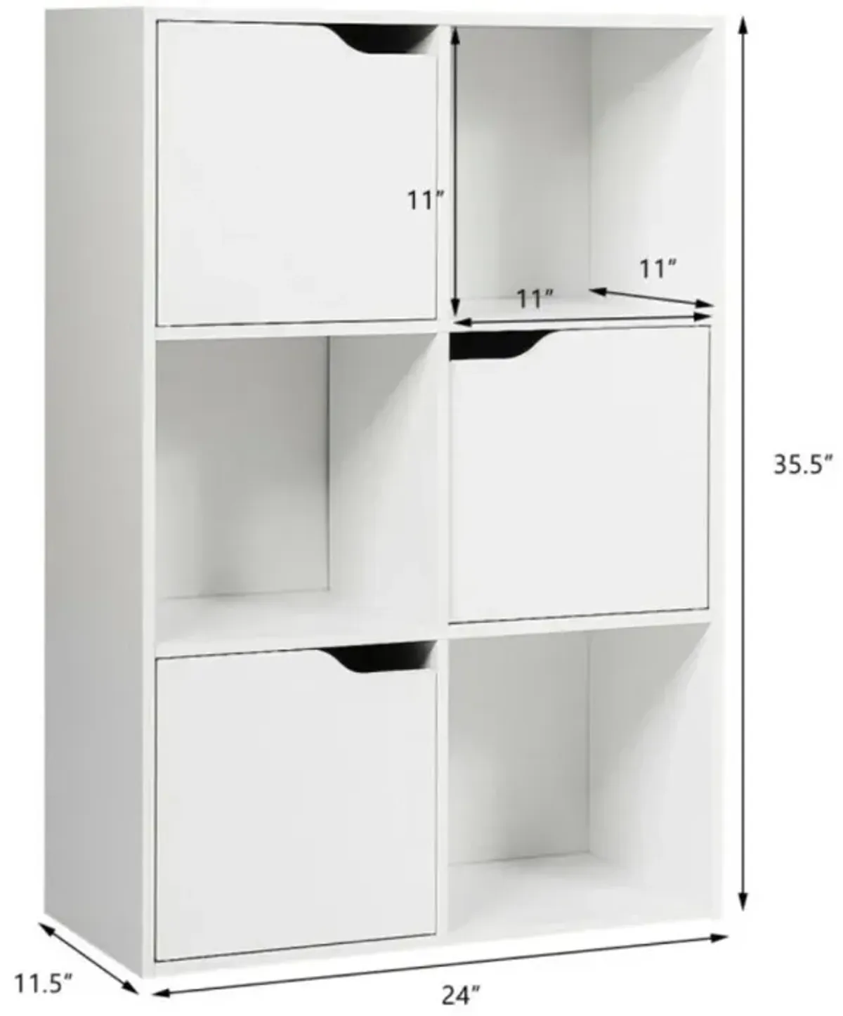 Hivvago 6 Cubes Wood Storage Shelves Organization