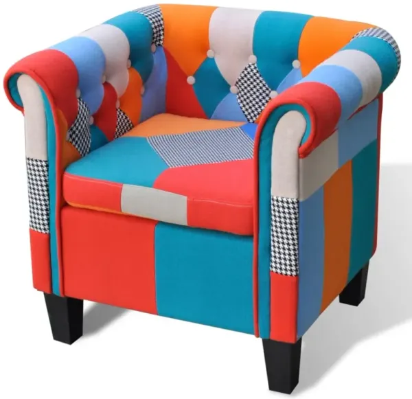 vidaXL Armchair with Patchwork Design Fabric