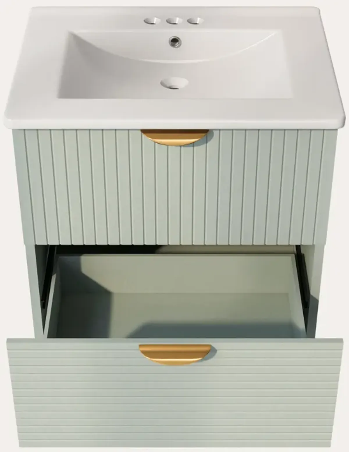 Merax Wall-Mounted Bathroom Vanity with 2 Drawers