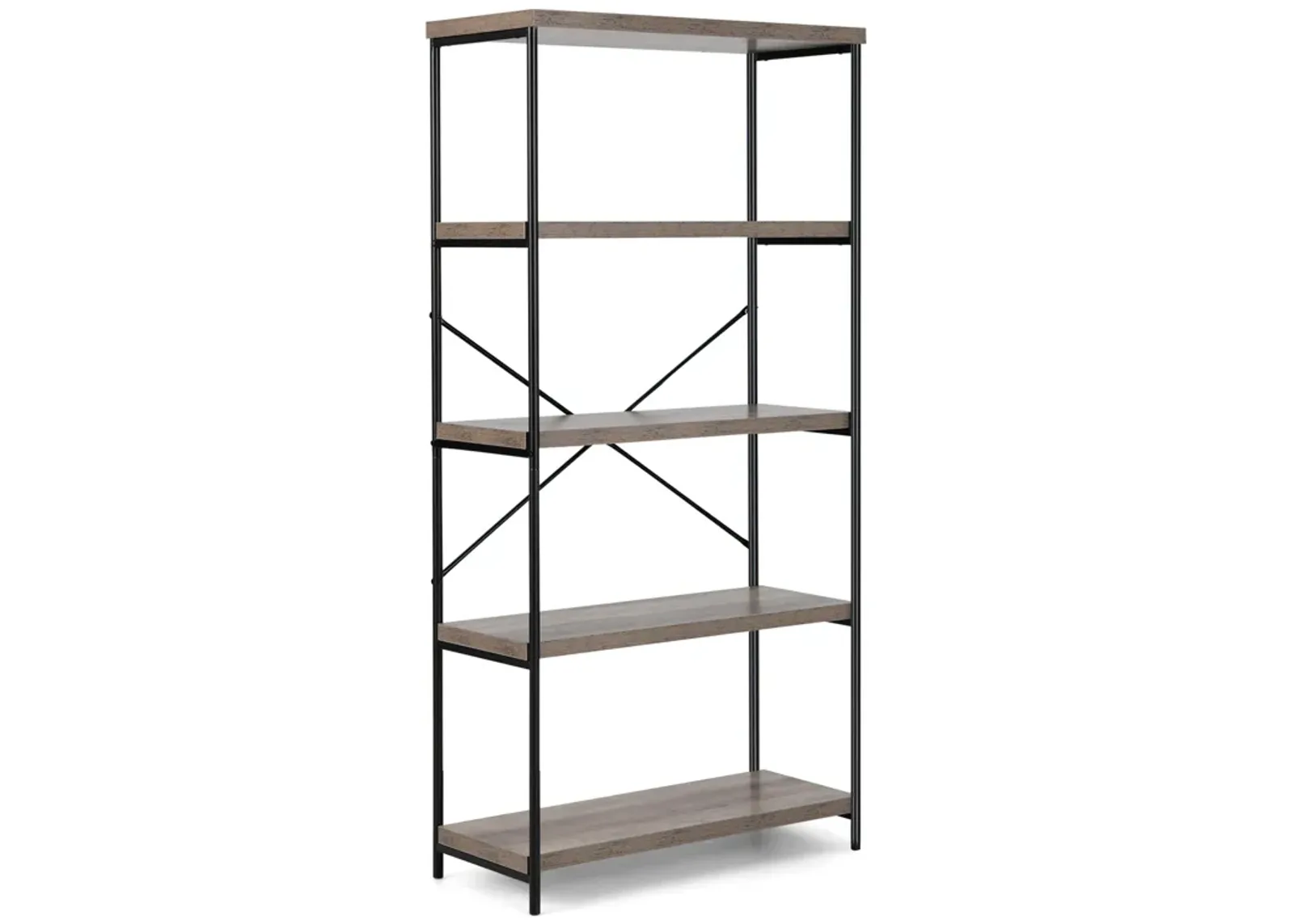 Multipurpose Open Bookcase Industrial Rack Wide Standing Storage Shelf