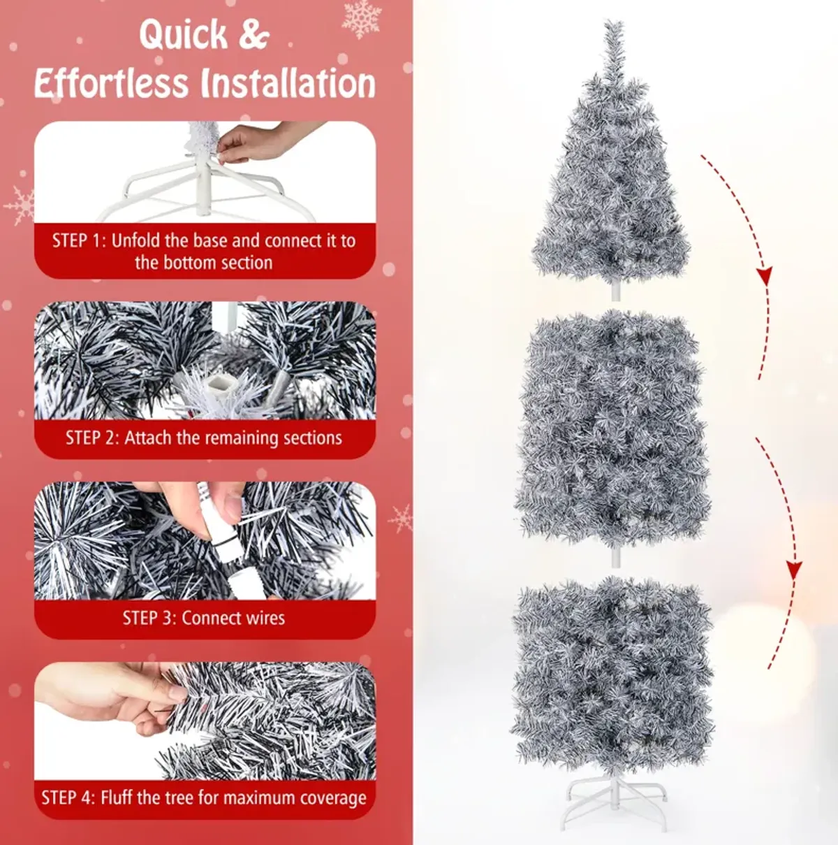 Pre-Lit Artificial Christmas Tree with 250 Cool-LED Lights