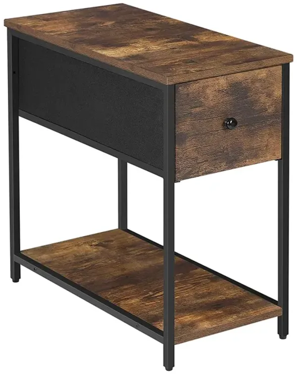 Hivvago End Table Rustic Brown and Black