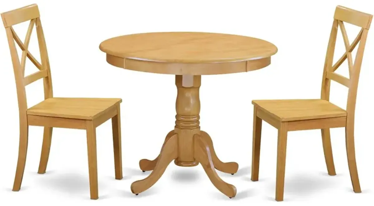 Dining Room Set Oak, ANBO3-OAK-W