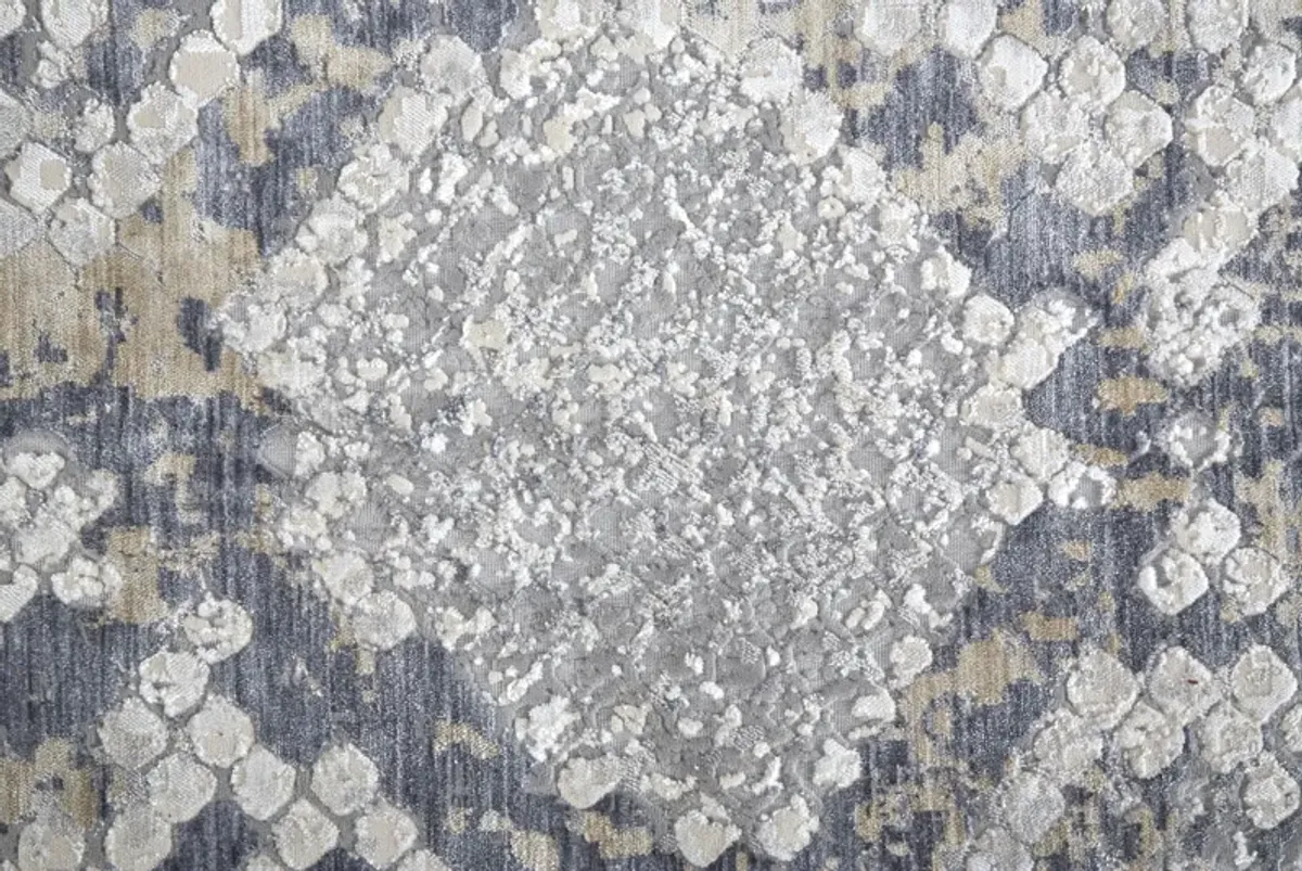 Laina 39GIF Silver/Gray/Blue 3' x 10' Rug