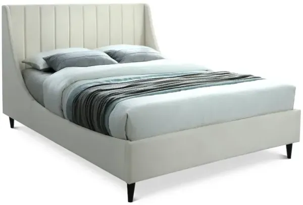 Meridian Furniture Eva Cream Velvet Full Bed