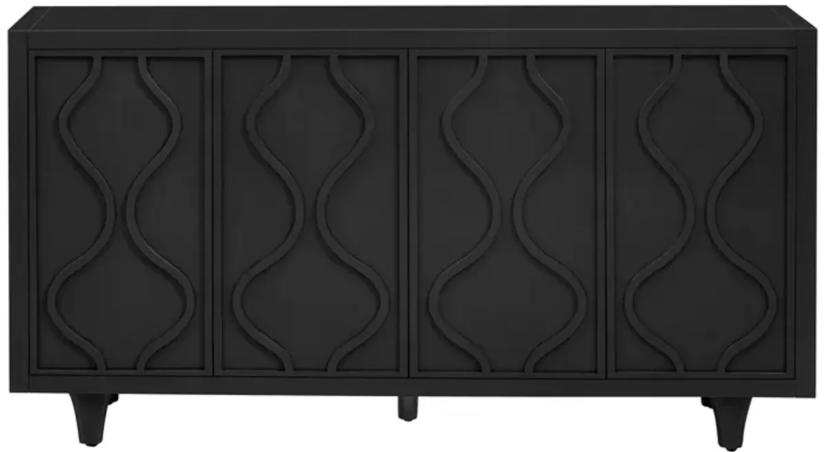 Merax Storage Cabinet Sideboard with Embossed Curved Doors