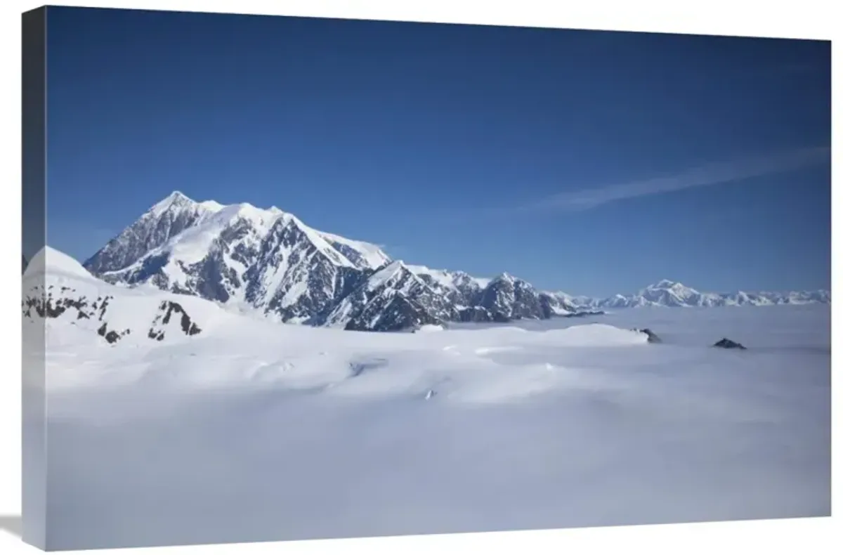 Cloud-covered bowl of the upper Hubbard Glacier, Wrangell-St. Elias National Park, Alaska-Canvas Art-30x20