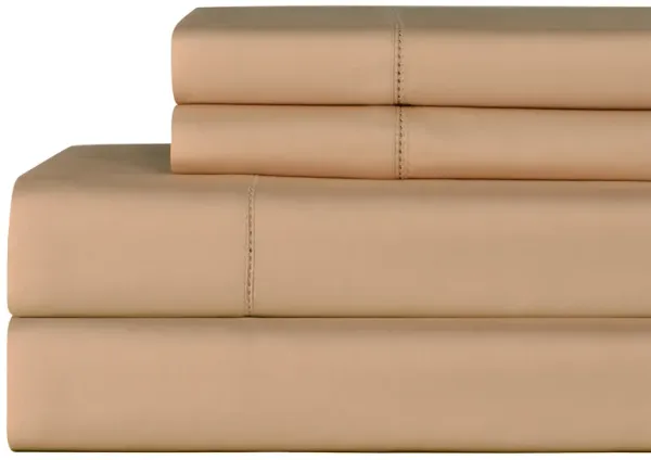 Pointehaven 610 Thread Count 100% Long Staple Cotton Hem Stitch 4 pc Sheet Set