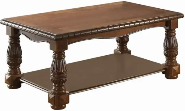 Rubber Wood Ash Burl Coffee Table, Brown-Benzara