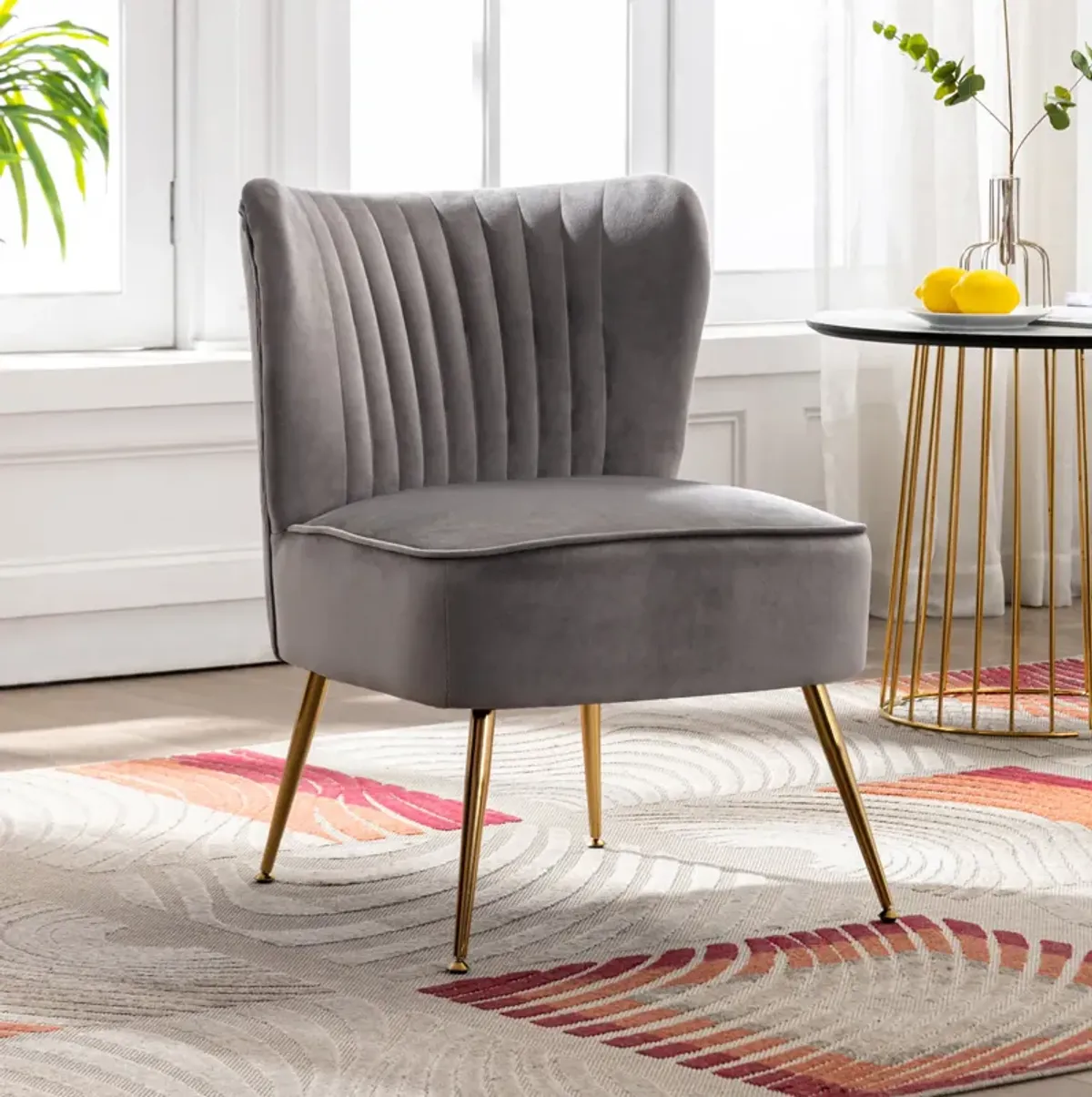 WestinTrends 22" Wide Tufted Velvet Accent Chair