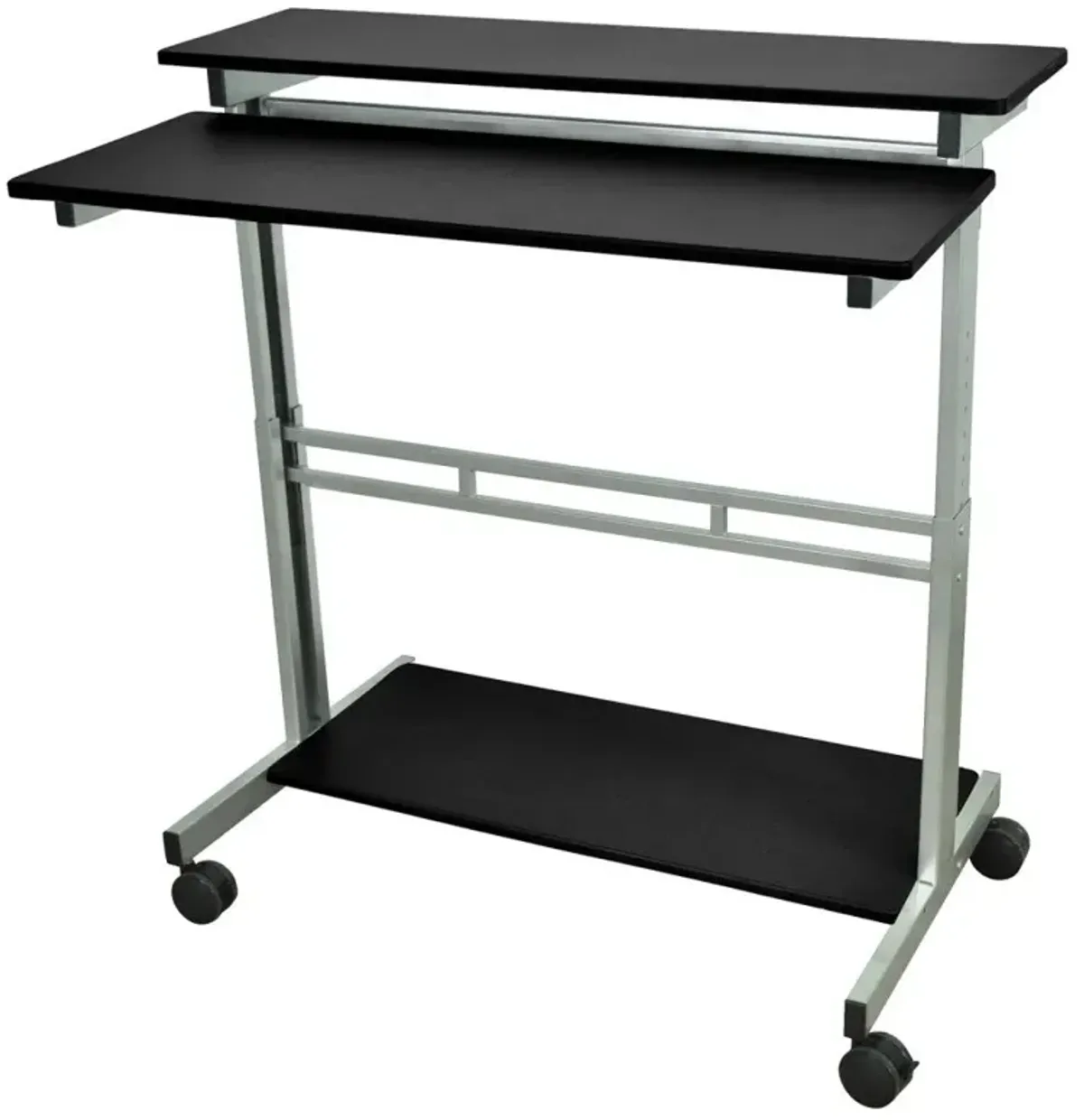 Hivvago Mobile 40-inch Stand Up Computer Desk in Black