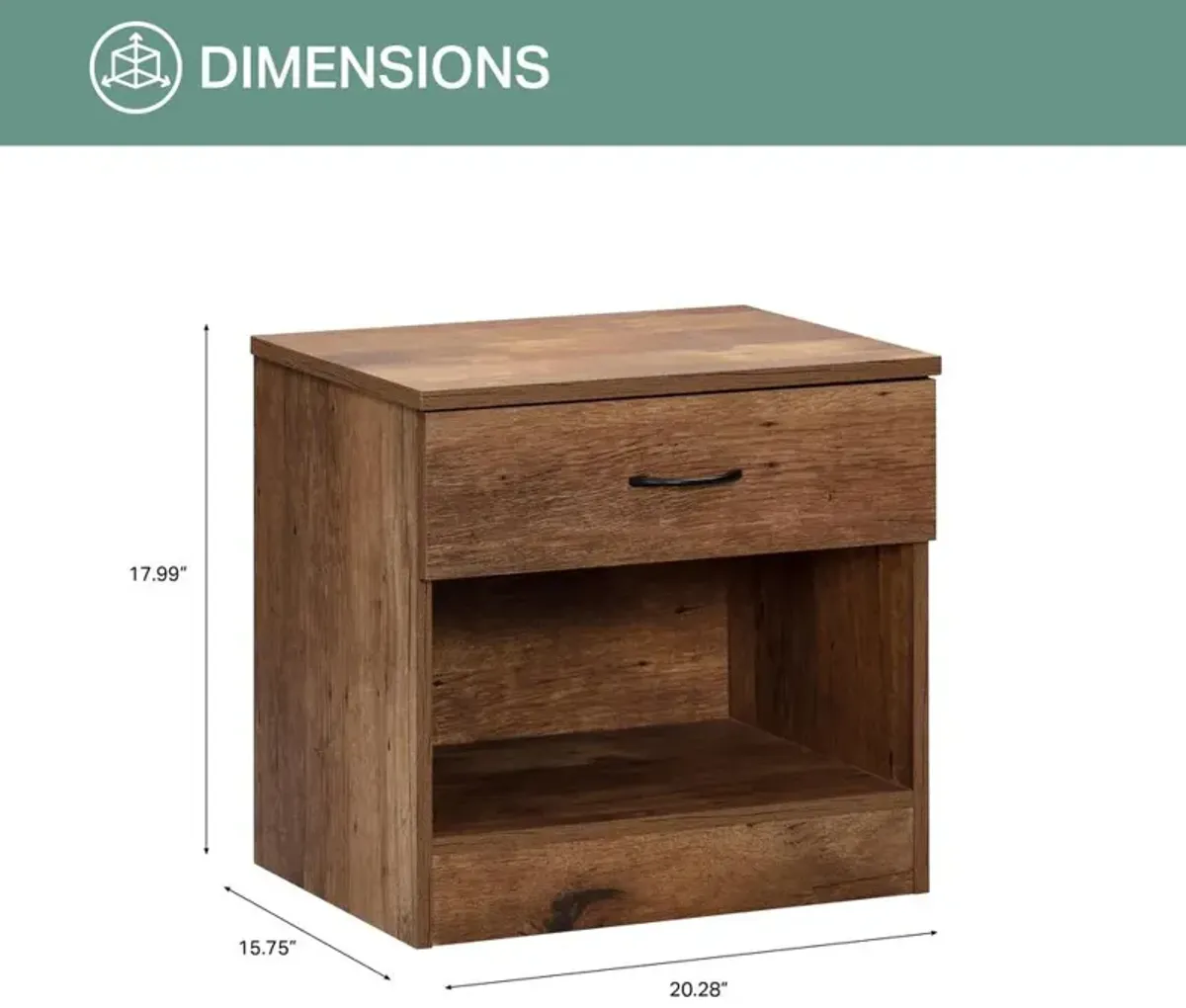 One Drawer Mountain Oak Nightstand