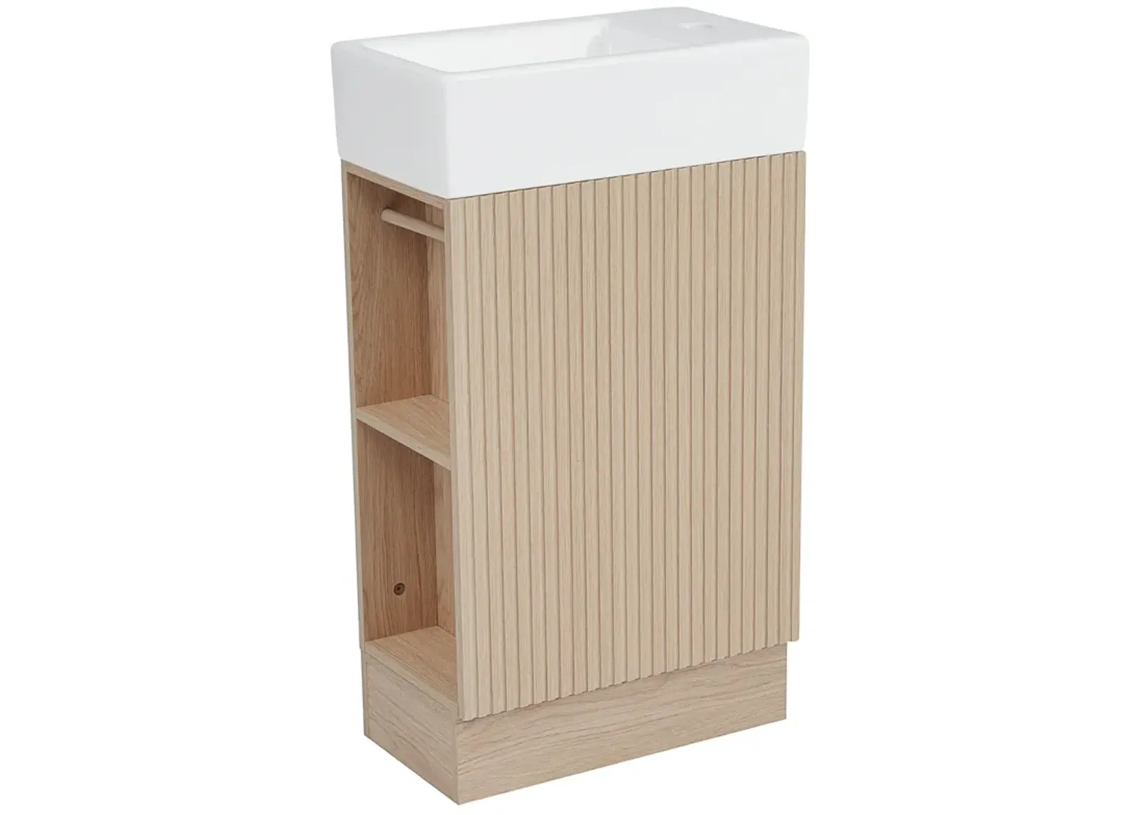 Merax Bathroom Vanity Cabinet with Two-tier Shelf