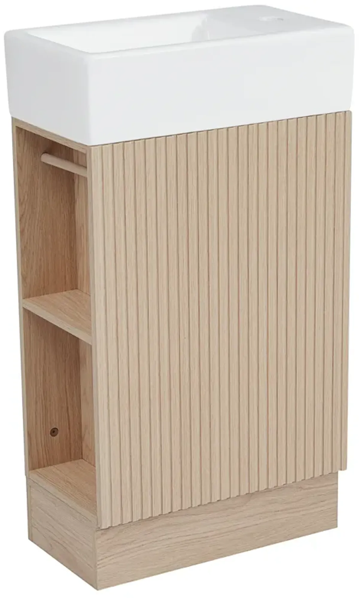 Merax Bathroom Vanity Cabinet with Two-tier Shelf