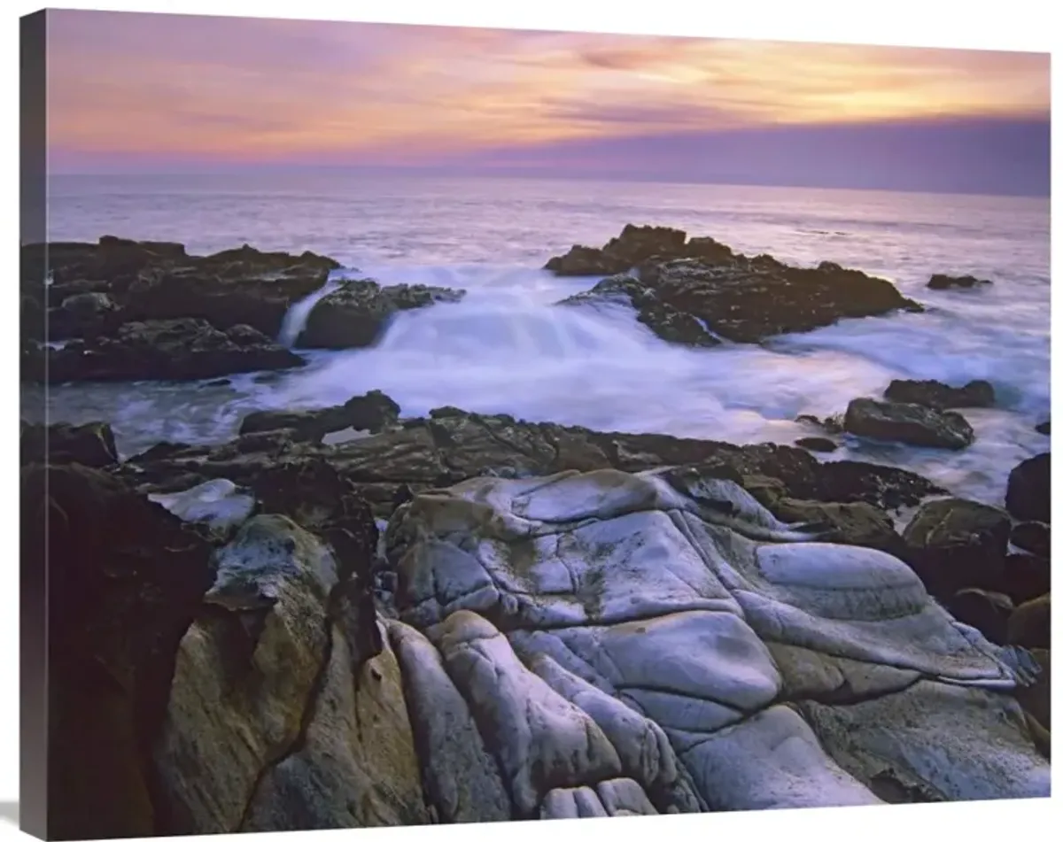 Wave hiting coastal rocks, Gerstle Cove, Salt Point State Park, California-Canvas Art-35x28