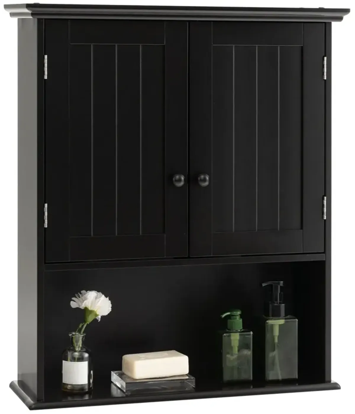 2-Door Wall Mount Bathroom Storage Cabinet with Open Shelf