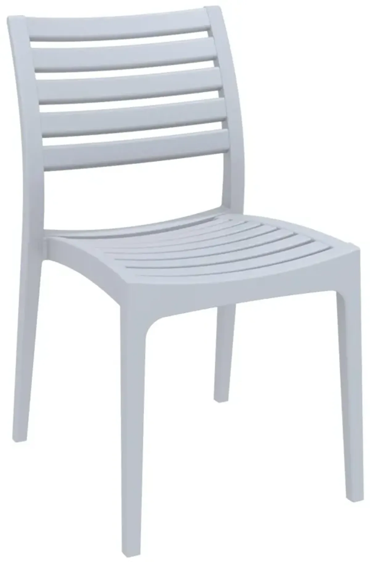 33" Silver Stackable Outdoor Patio Dining Chair