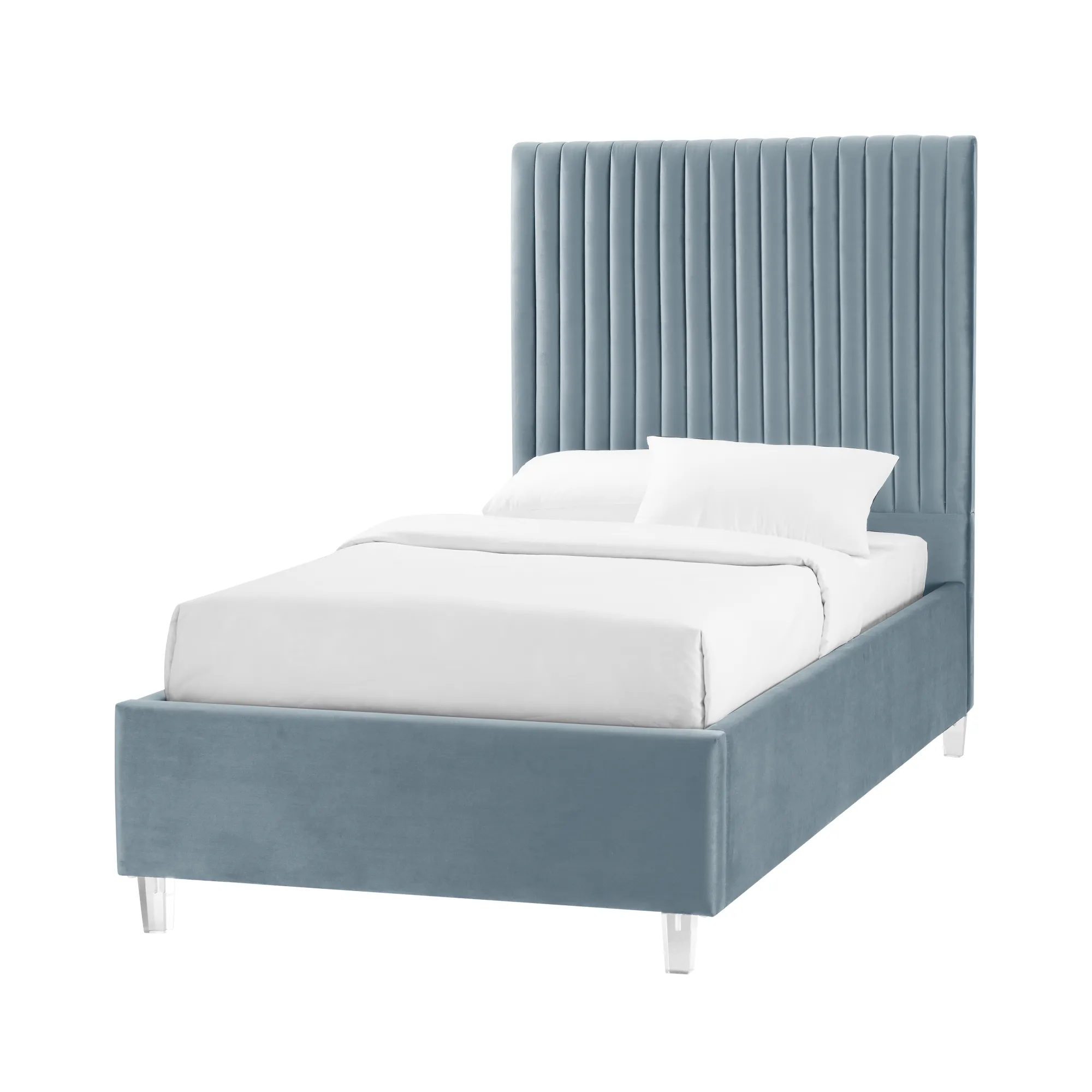 Inspired Home Jaylanie Velvet Platform Bed