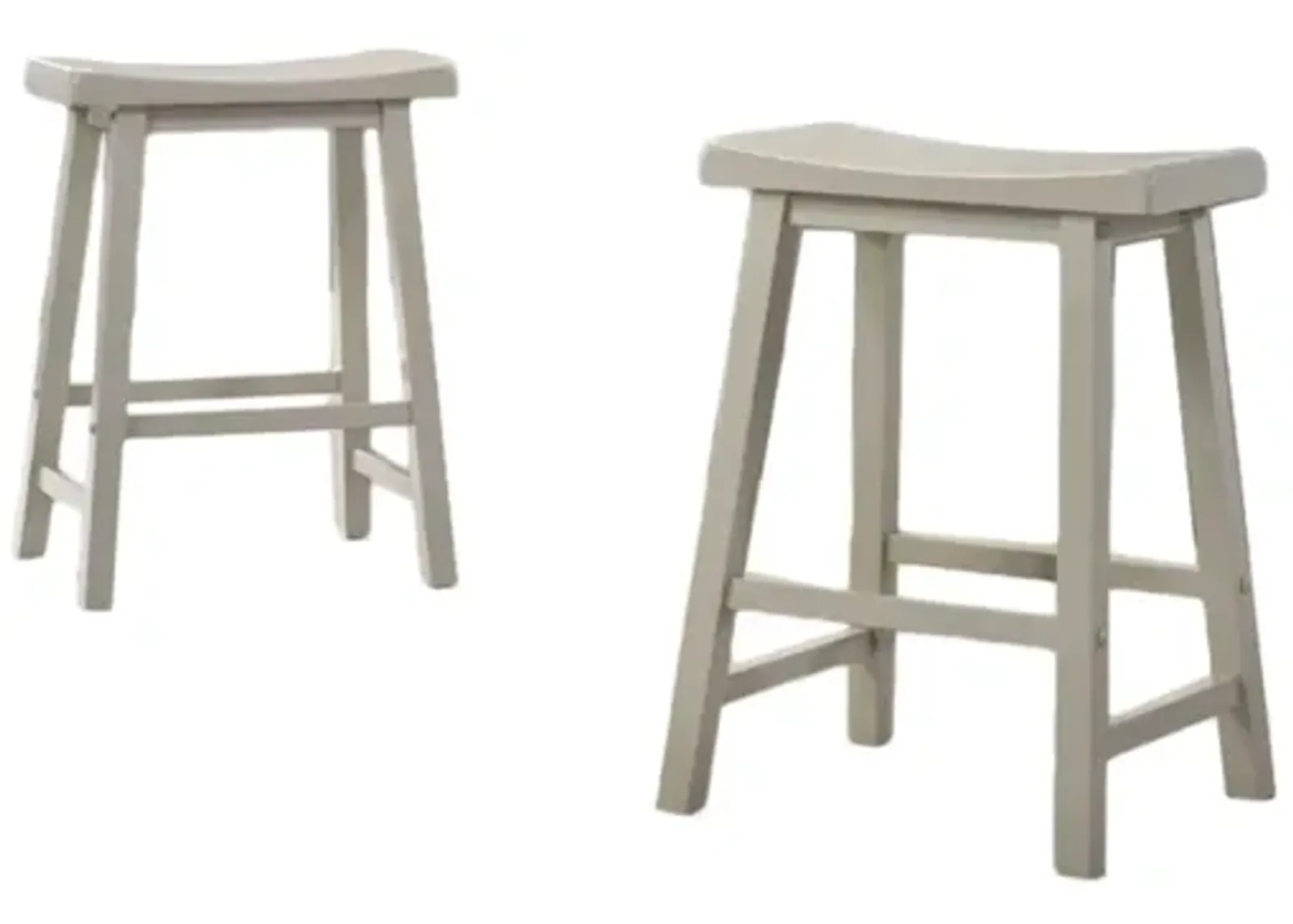 Set Of 2 Alonzo Light Gray Backless Ergonomic Counter Height Stool