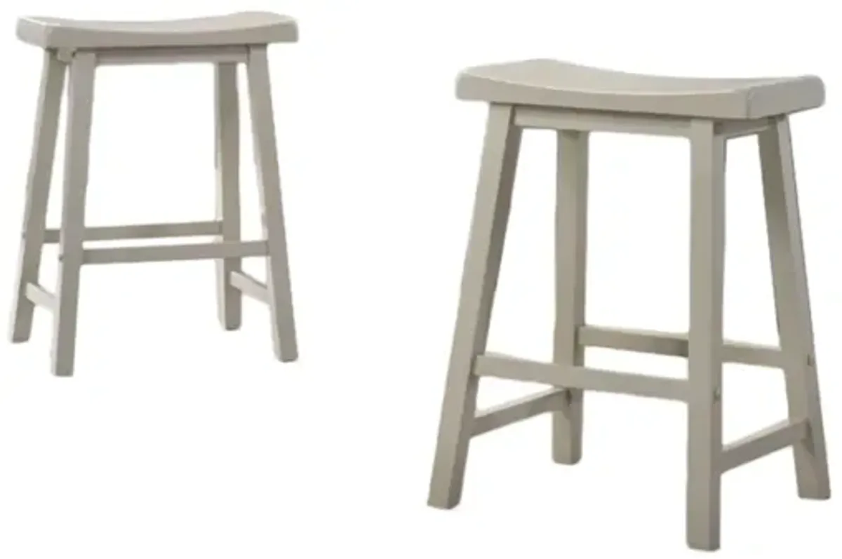 Set Of 2 Alonzo Light Gray Backless Ergonomic Counter Height Stool