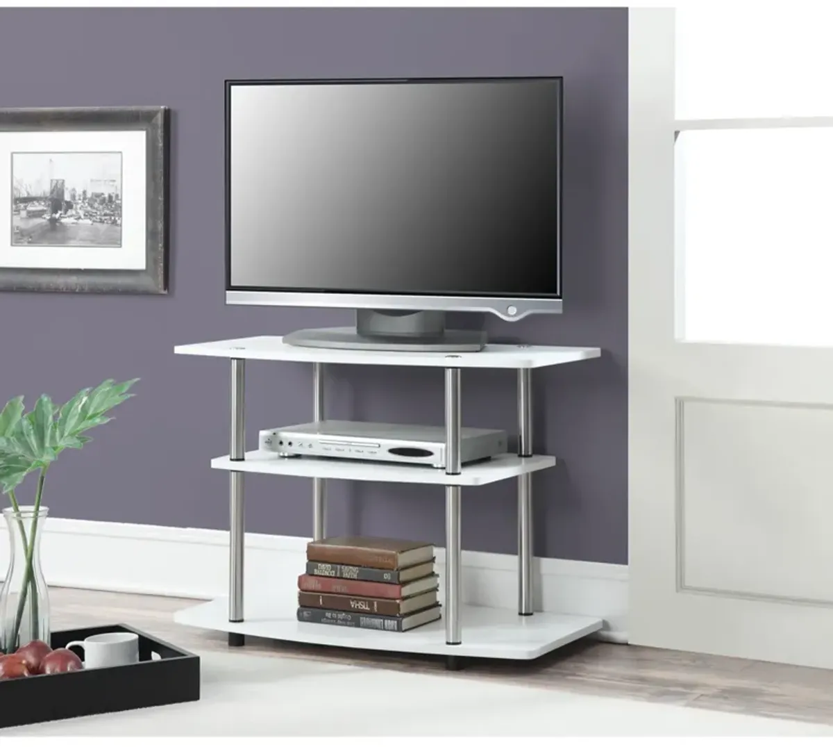 Convenience Concepts Designs2Go No Tools 3 Tier TV Stand