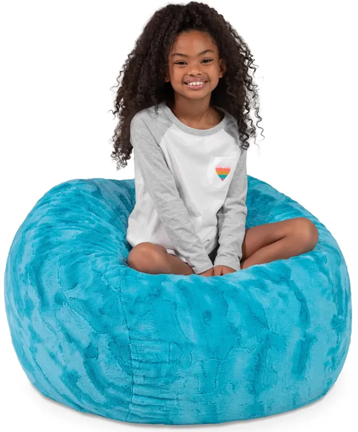 Jaxx Saxx 3 Foot Bean Bag Chair - Faux Fur - Fun Colors