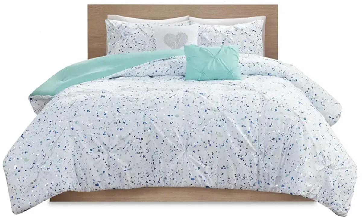 Gracie Mills Athan Metallic Pintucked Comforter Set