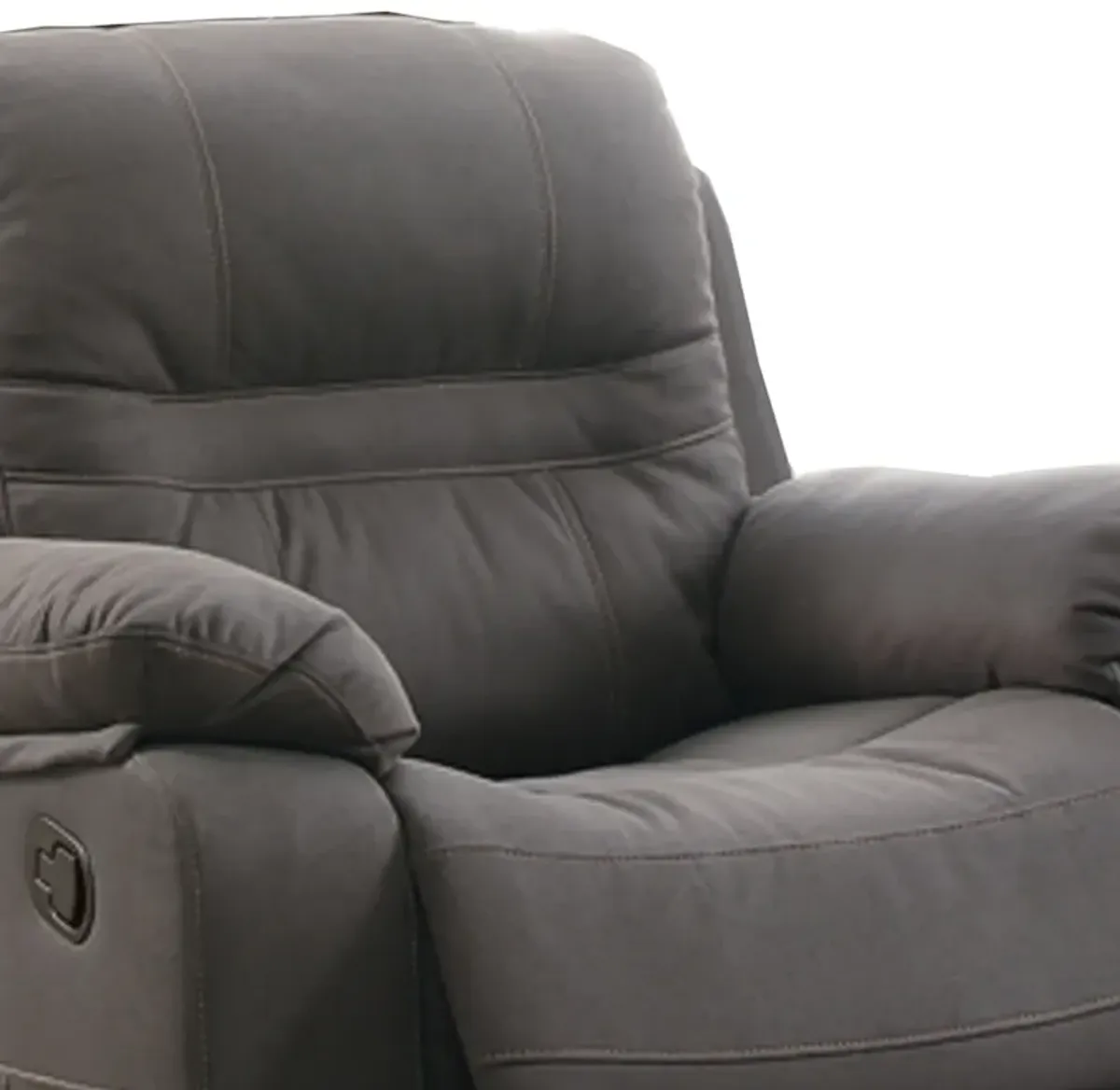 Leatherette Rocker Recliner In Gray-Benzara