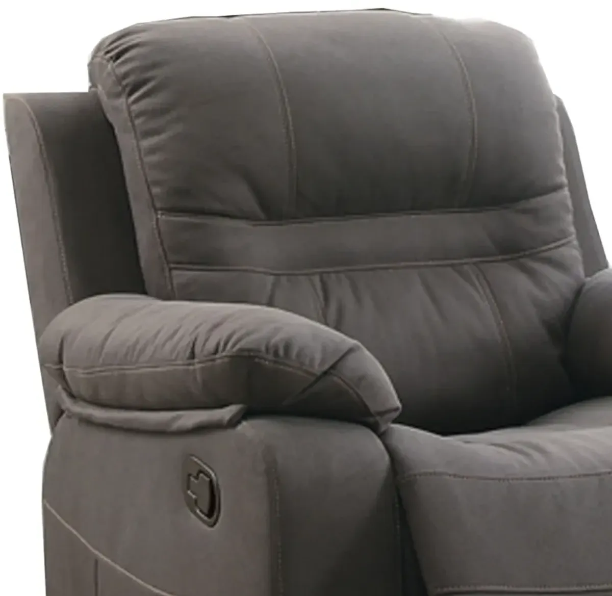 Leatherette Rocker Recliner In Gray-Benzara