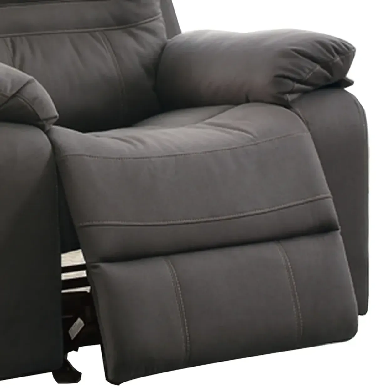 Leatherette Rocker Recliner In Gray-Benzara