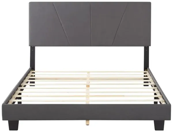 Wood Frame Queen Upholstered Platform Bed